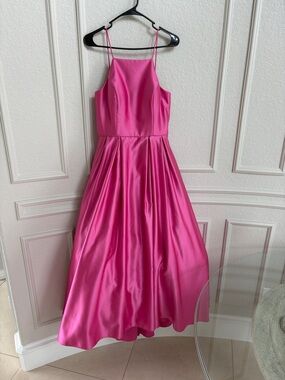Camille La Vie Bright Pink Satin Formal Dress for Girls
